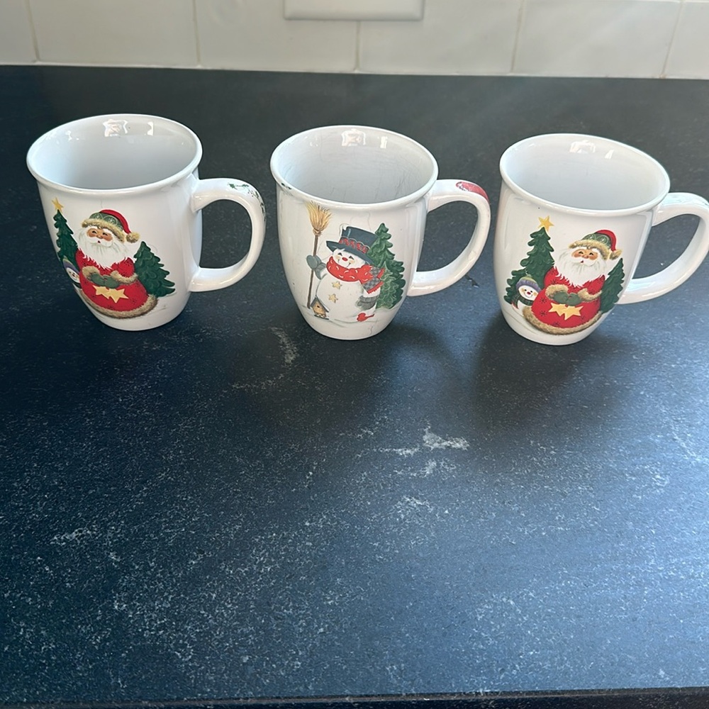 3 Studio 33 Christmas coffee mugs